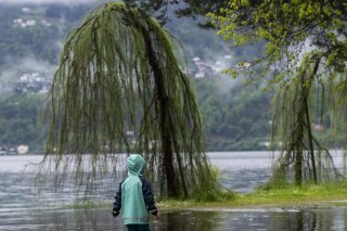 Le Tessin (ici le lac Majeur, jeudi) garde ses charmes même sous la pluie. KEYSTONE/TI-PRESS/SAMUEL GOLAY